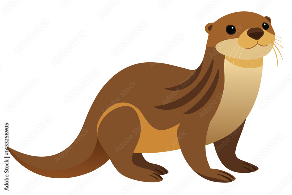 Obraz premium Sea Otter side view vector illustration 