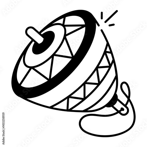 A hand drawn icon of a trompo toy 
