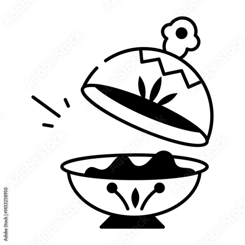 A doodle style icon of a talavera pottery 
