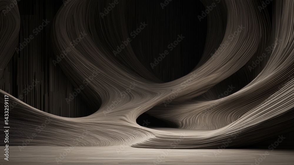 Abstract Artwork: A Dark, Curved, and Twisted Space Abstract Artwork: A Dark, Curved, and Twisted Space