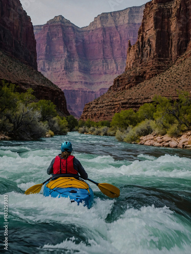 Obraz na płótnie Kayaking through the Grand Canyon. w salonie