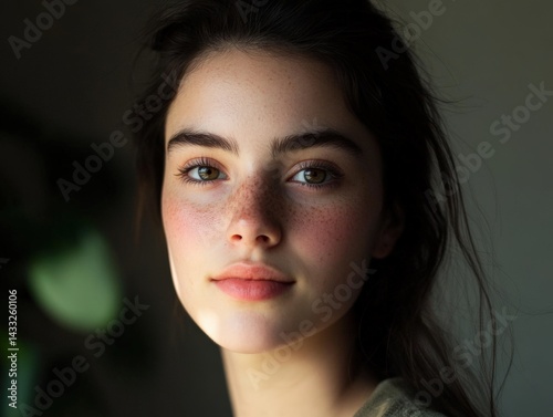 Woman with freckles portrait
