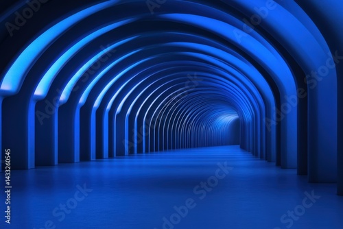 Abstract blue tunnel