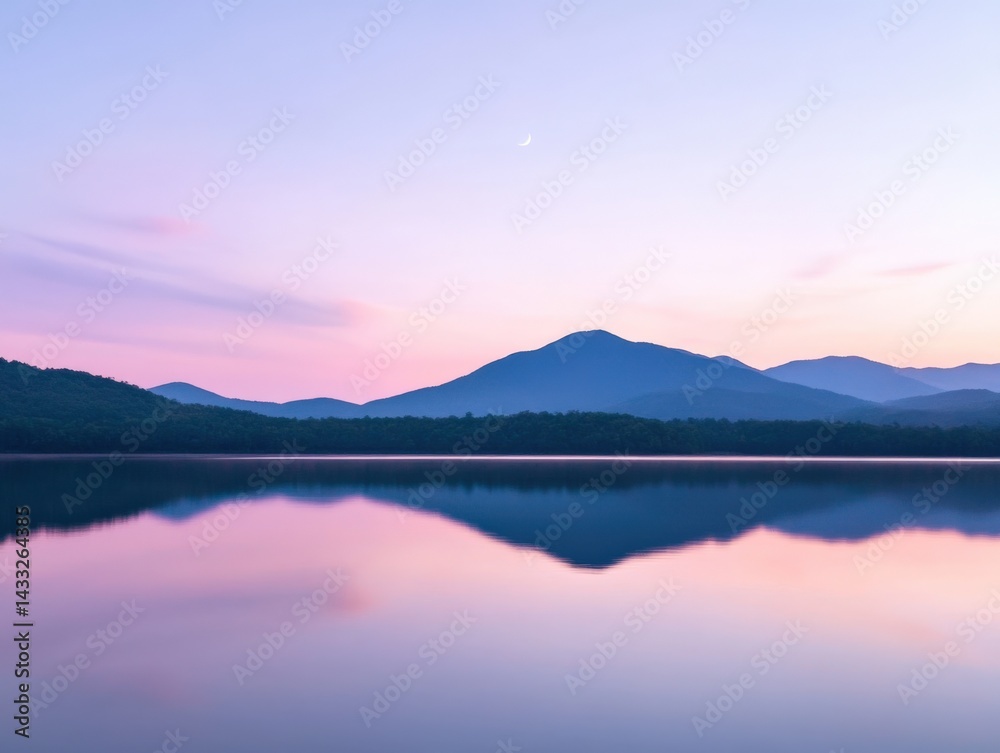 Lake reflection at dusk Lake reflection at dusk
