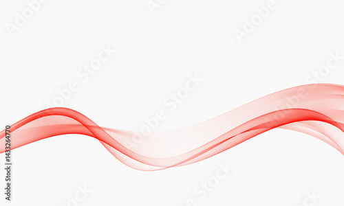 Abstract, flowing, transparent design element in the form of a wave. The caramel-colored wave moves in a curved smoky flow.
