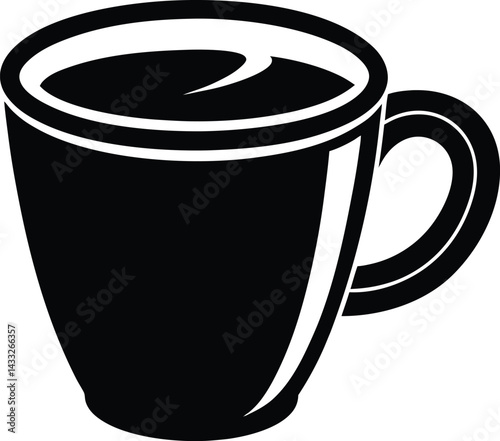 Coffee Mug icon black silhouette vector illustration on transparent background
