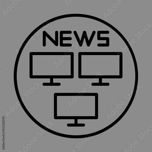 TV Newsroom Icon Design