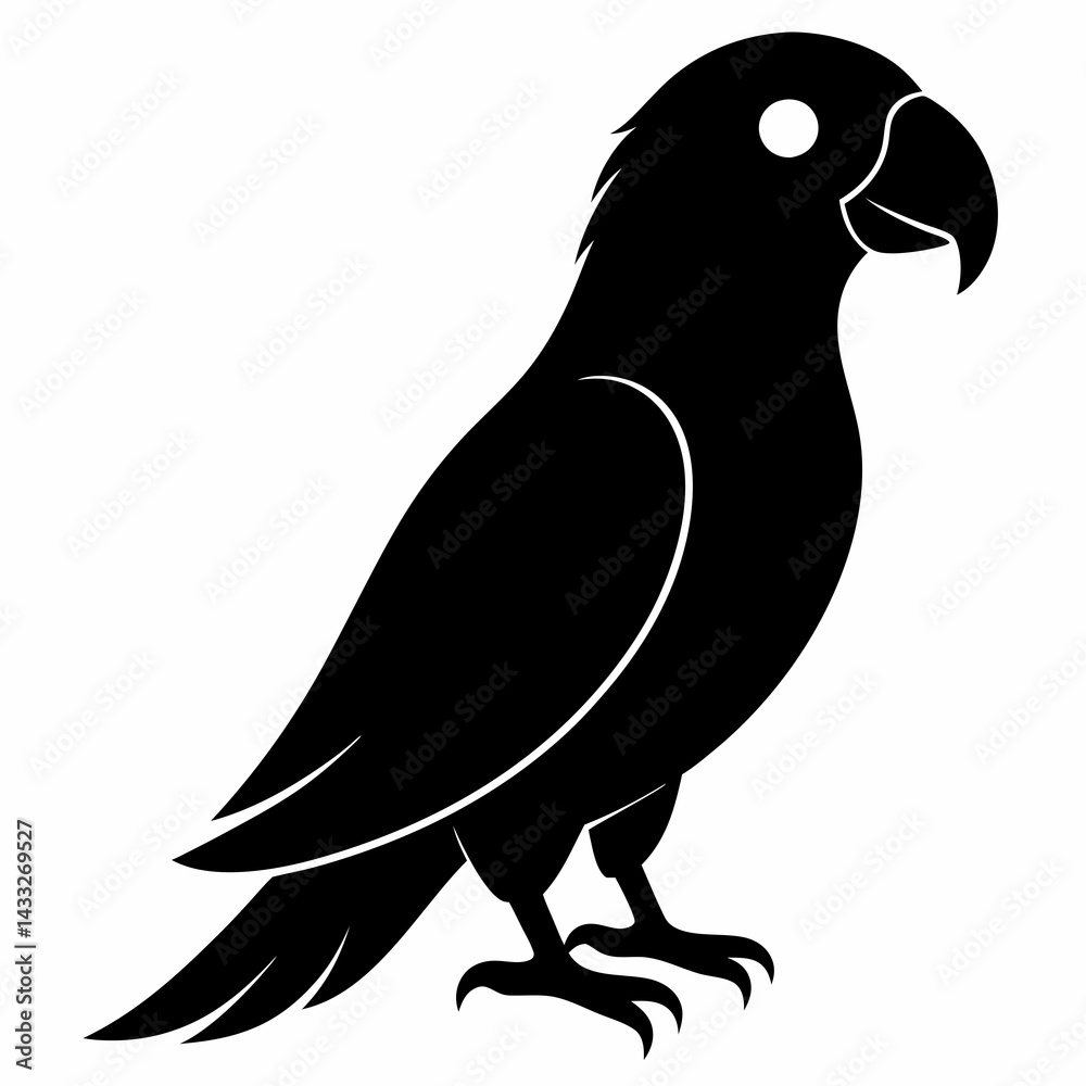 Fototapeta premium Minimalist Parrot Silhouette Vector