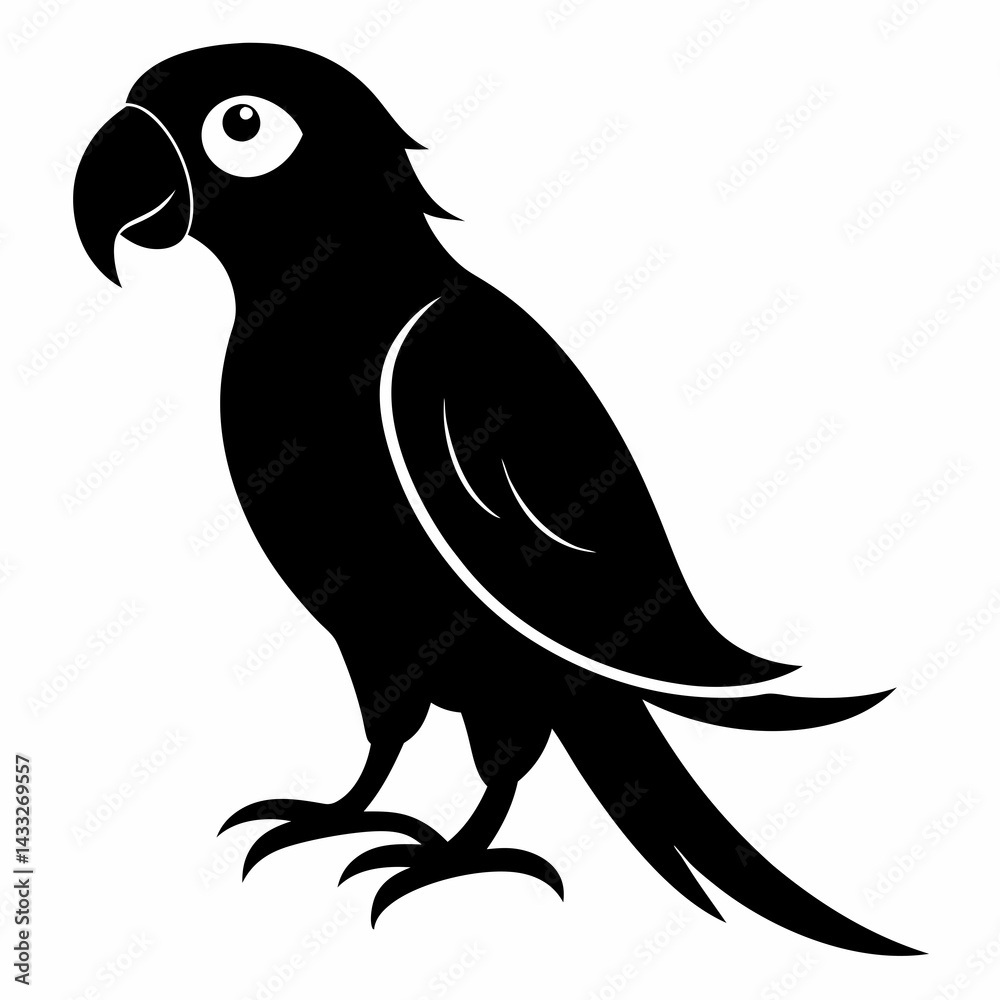 Fototapeta premium Minimalist Parrot Silhouette Vector
