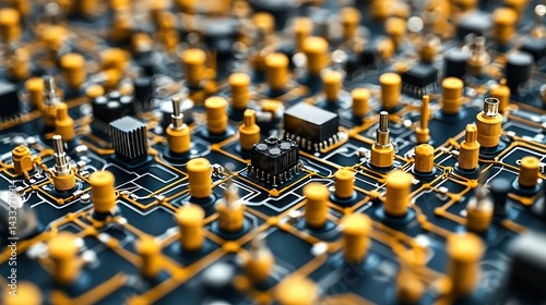 Intricate Circuit Board: A Close-Up of Technological Marvel