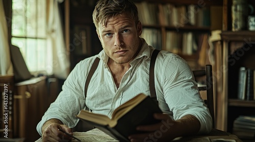 The Bookworm: A Portrait of a Man Lost in Literature