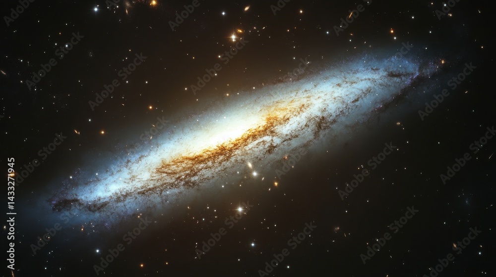 Fototapeta premium Galactic Spiral with Bright Celestial Dust