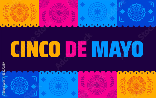 Cinco de Mayo background, banner or poster design template. May 5 federal holiday in Mexico.
