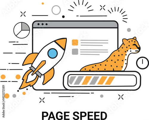 Page Speed Optimization Conceptual Vector Illustration