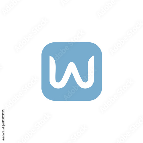 Letter W Logo in Rounded Square Graphic

