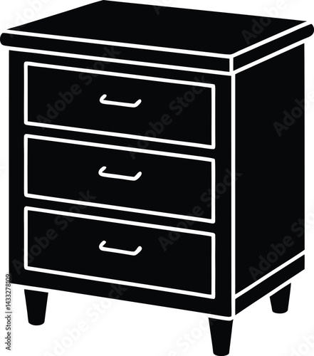 Dresser icon black silhouette vector illustration on transparent background
