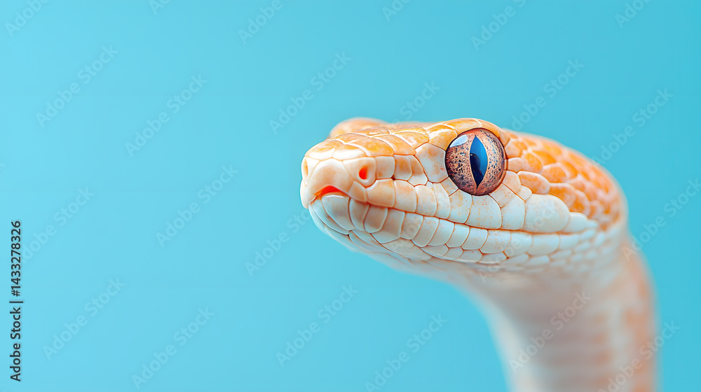 Captivating Gaze of a Serpent: A striking close-up reveals the intriguing details of a serpent's face, highlighting its intense gaze and intricate patterns, a testament to nature's beauty. Captivating Gaze of a Serpent: A striking close-up reveals the intriguing details of a serpent's face, highlighting its intense gaze and intricate patterns, a testament to nature's beauty.