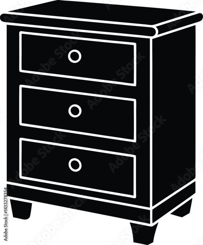 Dresser icon black silhouette vector illustration on transparent background
