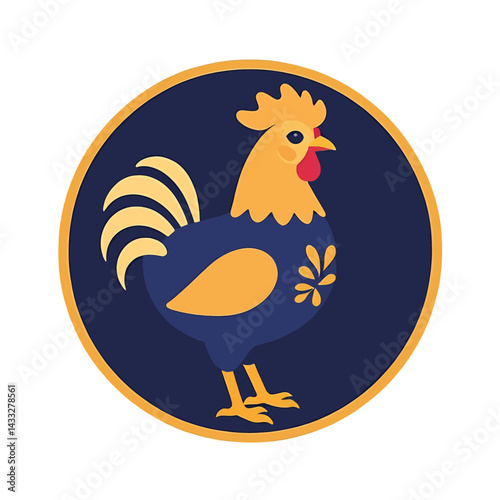 Cartoon-Rooster-Illustration-Cute-Chicken-Art-Farm-Animal