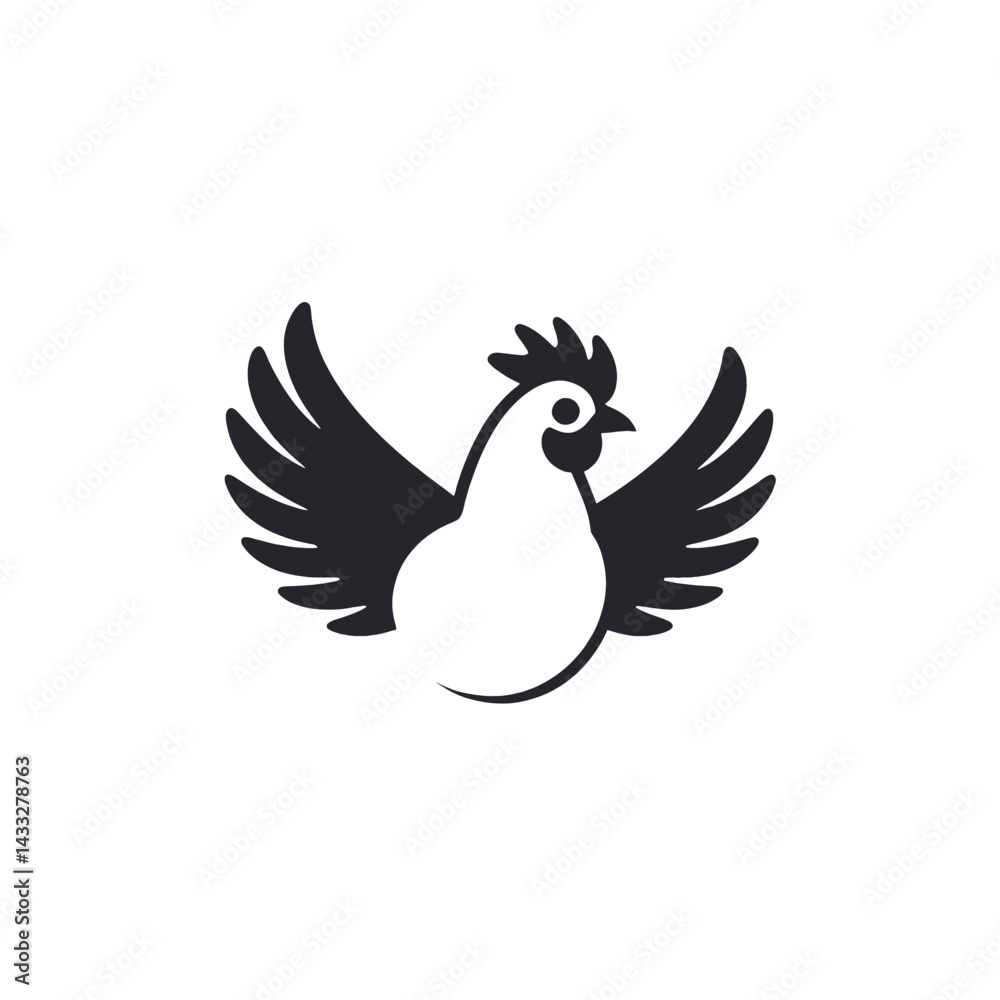 Obraz premium Chicken_Logo-Poultry_Design-Bird_Icon-Farm_Animal
