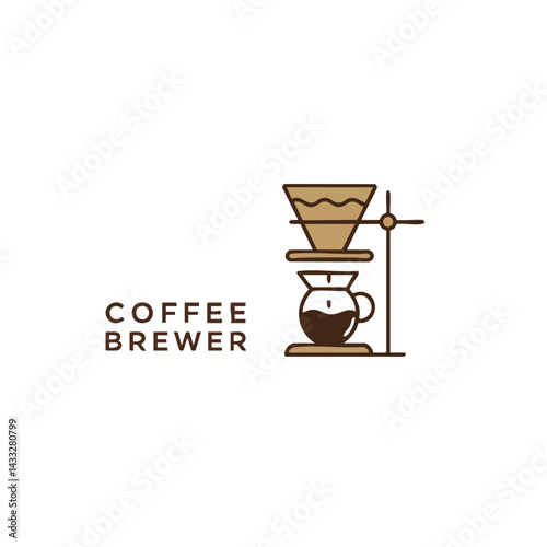 Coffee Brewer Logo - Pour Over Coffee Graphic

