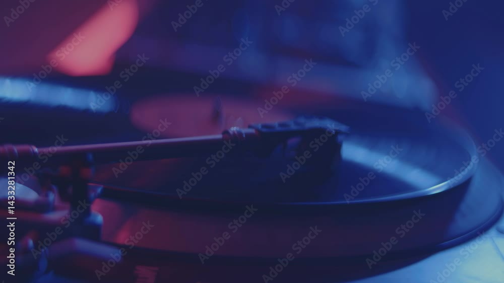 Spinning vinyl record electric vibes