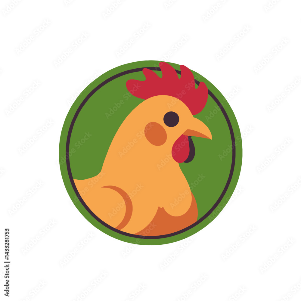 Fototapeta premium Cute_Cartoon_Chicken_Illustration_Chicken_Logo_Design