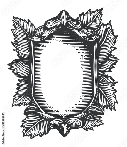 Ornate Vintage Frame with Leafy Engraving Detailing for Artwork