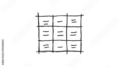 Spreadsheet line art illustration ideal for financial and project tracking designs
