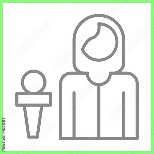 TV Presenter Icon Design