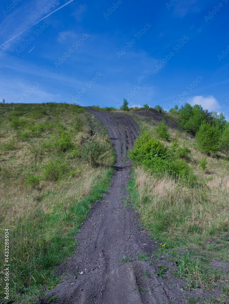 Obraz premium Boussu, Belgium - April 22, 2025 : the Saint-Antoine slag heap