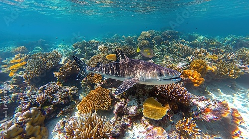 Stunning Zebra Shark in Vibrant Coral Reef