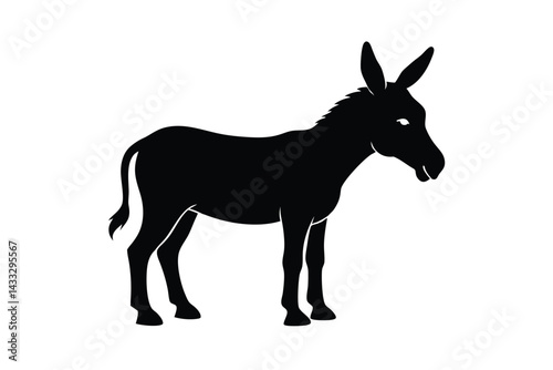 Donkey Silhouette Black Minimalist Animal Icon
