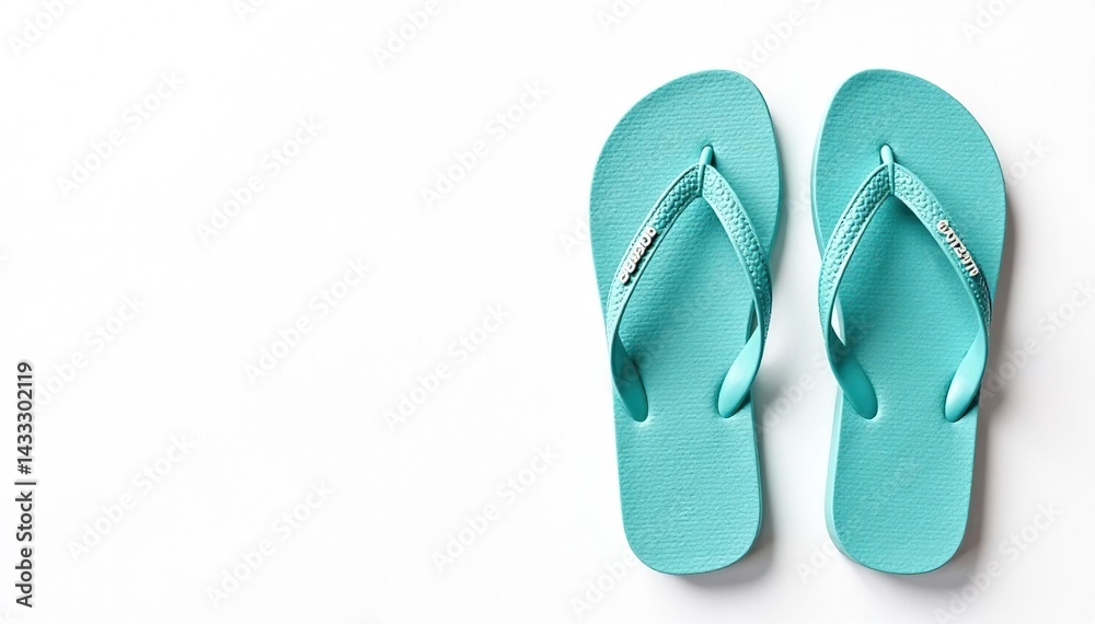 Pair of flip-flops isolated on white background, elements, plastic Pair of flip-flops isolated on white background, elements, plastic