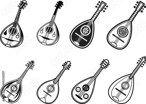 set of musical instrument icons vector illustration