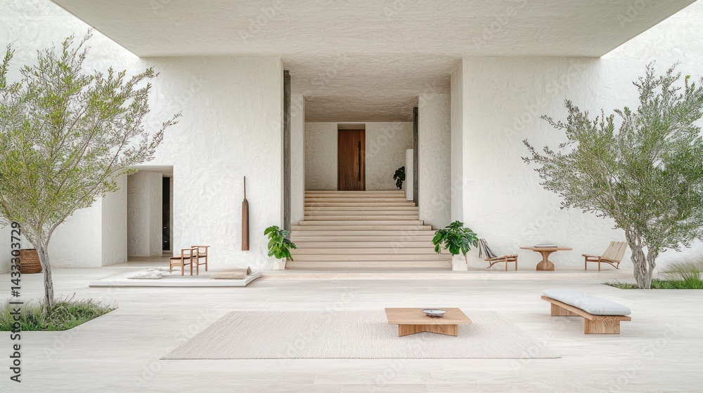 Obraz premium Modern minimalist courtyard