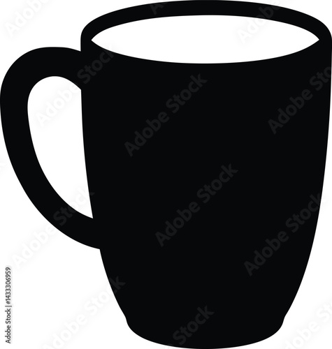 black cup isolated on white