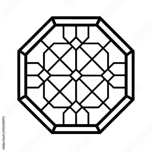 window lattice frame with octagon elements photo