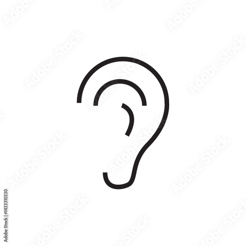 ear icon editable outline stroke vector eps