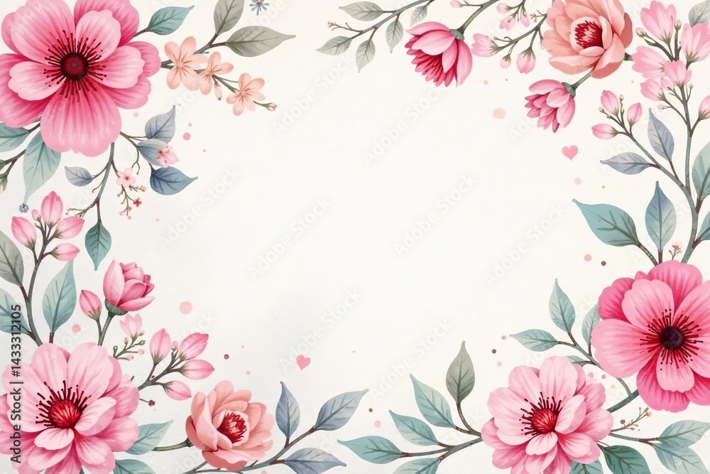 Obraz premium Subtle watercolor floral pattern, soft pastel hues , bloom, textile