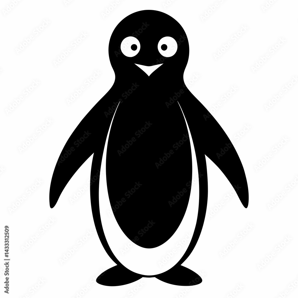Fototapeta premium Minimalist Penguin Silhouette Vector