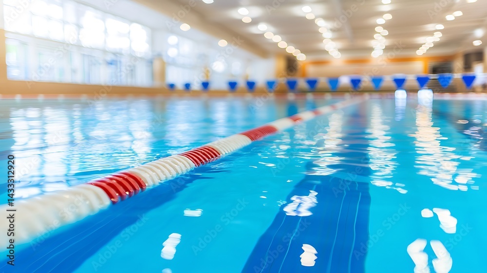 Obraz premium Swimming competition event indoor pool photography sports environment close-up view competitive spirit