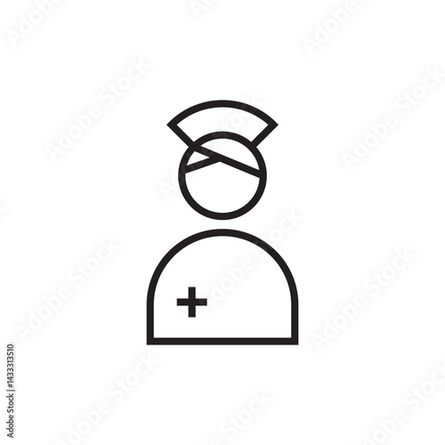 female nurse doctor icon editable outline stroke vector eps