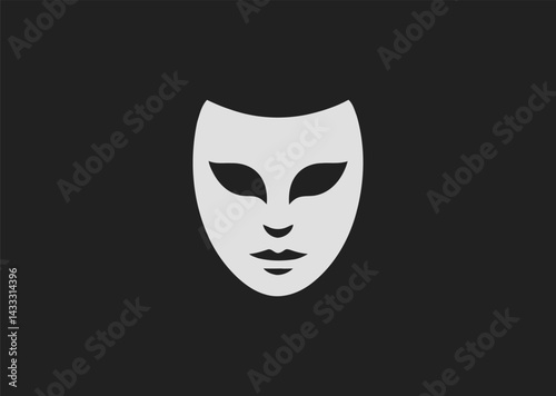 Minimalist mask logo with mystery and modern style