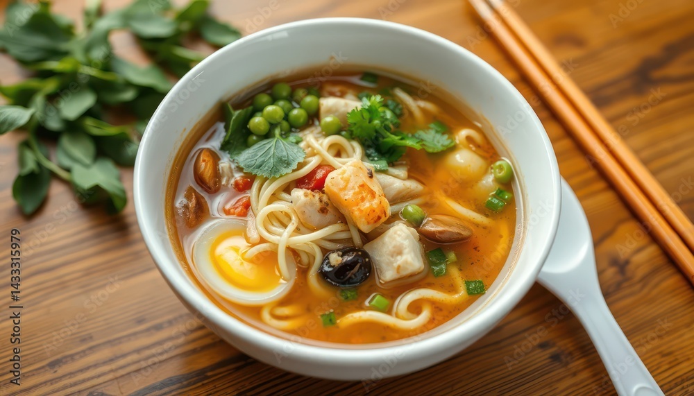 Bowl of Noodles in Broth Bowl of Noodles in Broth