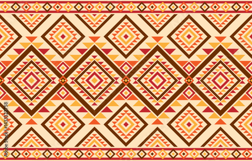 American native ethnic pattern. Embroidery  african pattern  Indigenous background concept.Design for fabric, abstract, red, yellow, orange, brown.