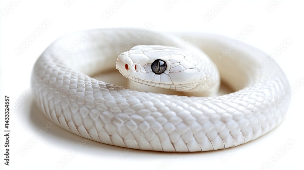 Naklejka premium Albino hognose snake isolated on white 