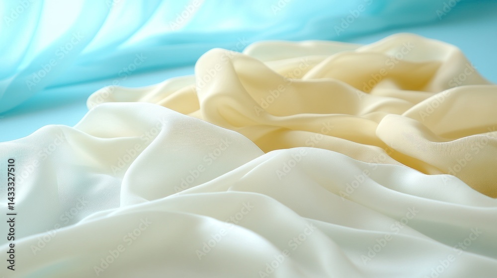 Soft, flowing fabrics in pastel colors