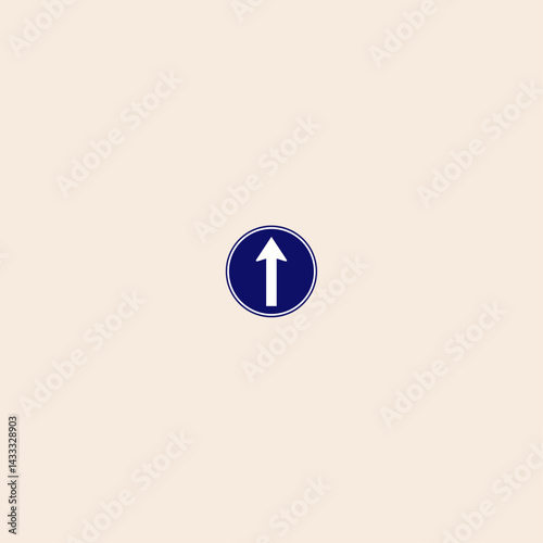 Go Straight Traffic Road Sign icon flat vector design.