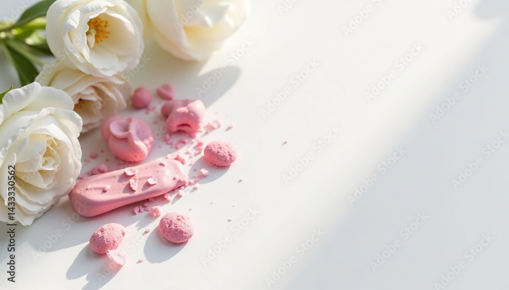 Bright, pristine white surface ideal for showcasing cosmetics, presentation, visual